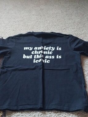 Black Graphic Tee – 'My Anxiety Is Chronic'